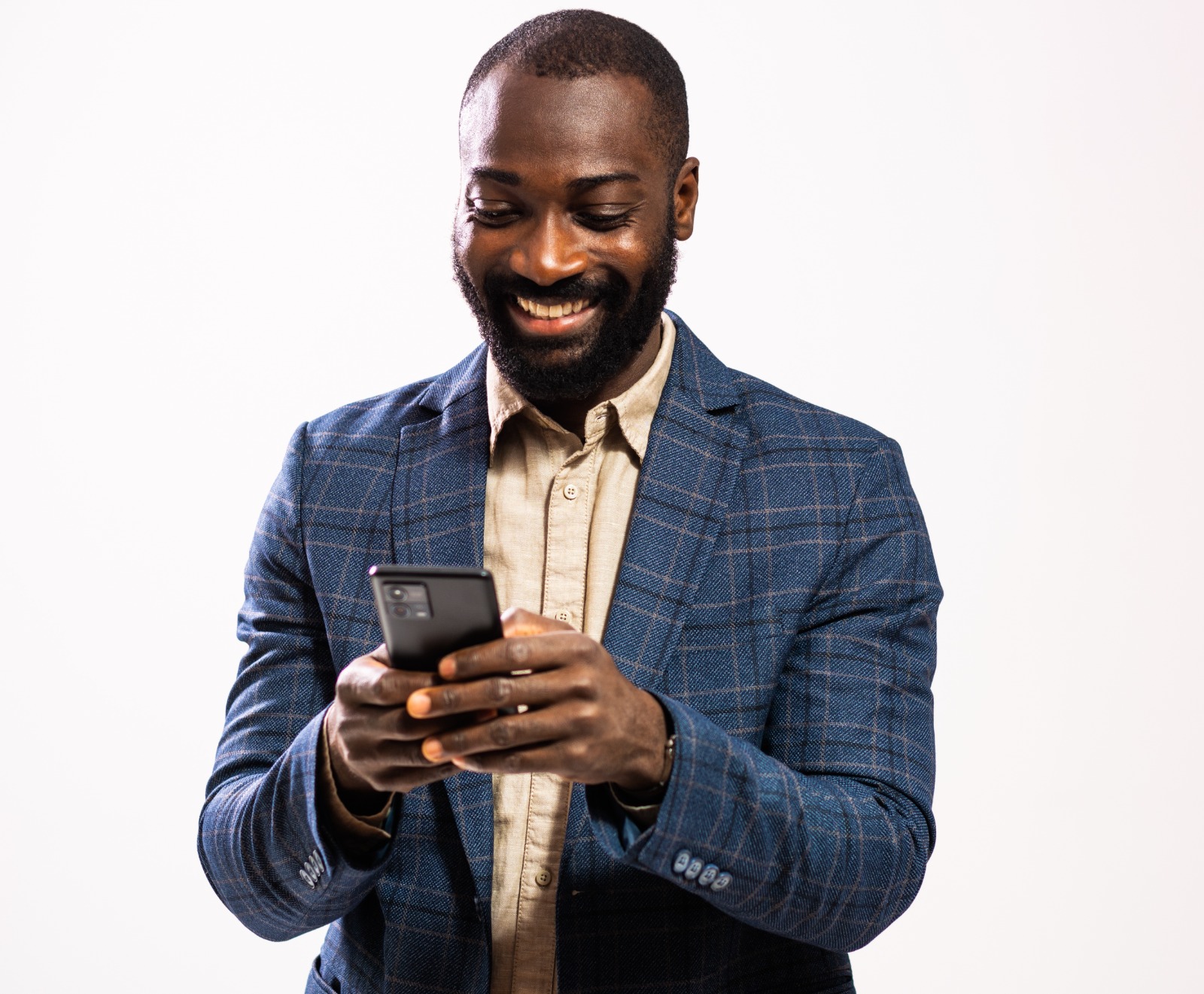 Entrepreneur utilisant Bhubbles sur mobile